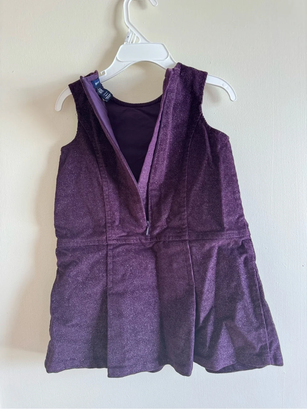 GAP Girls' Purple Corduroy Jumper Dress